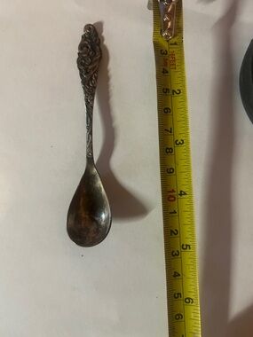 Antique Decorative Silver Spoon - Tarnished Silver Finish